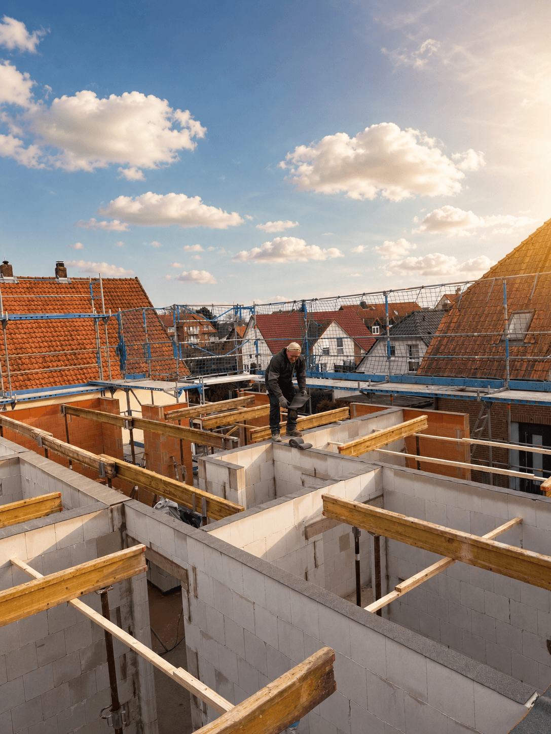 Bewehrte Bodenplatte vor dem Betonieren – Grundlage für die spätere Konstruktion.