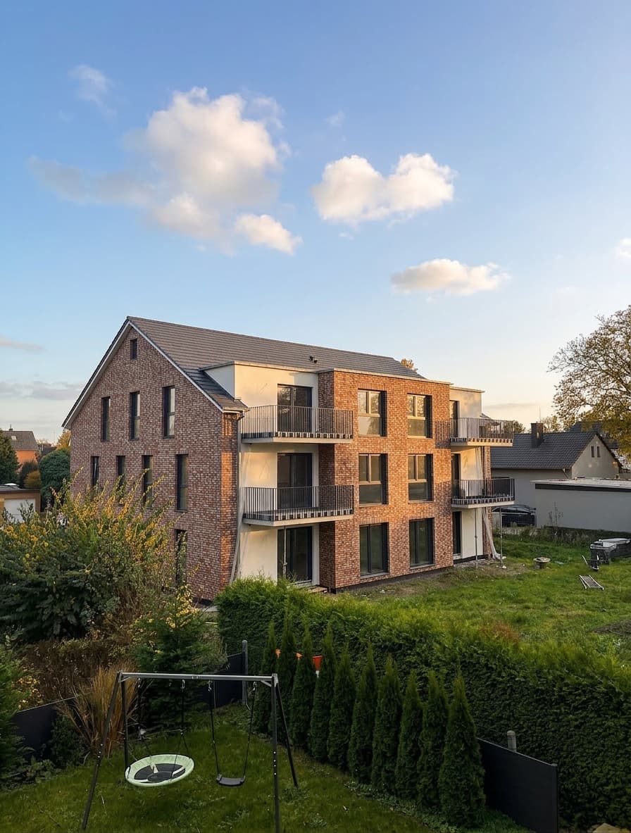 Von immowerk360 betreutes, fertiggestelltes Mehrfamilienhaus mit Klinkerfassade in der Region Hannover